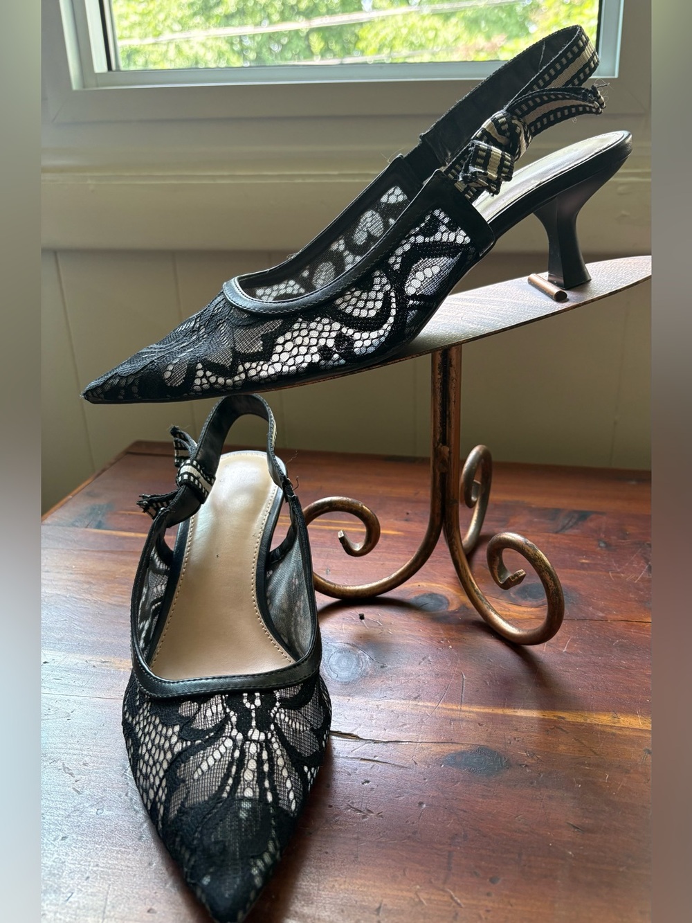 a new day Black Milan Slingback Kitten Heels